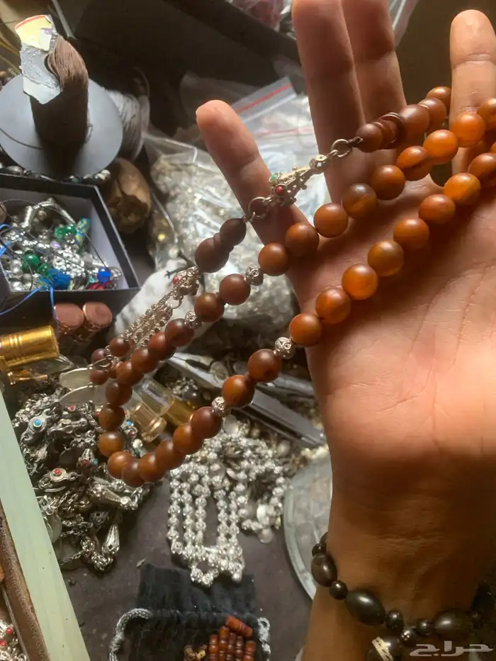 سبح وحيد قرن خرتيت فضة قديم انتيك 5