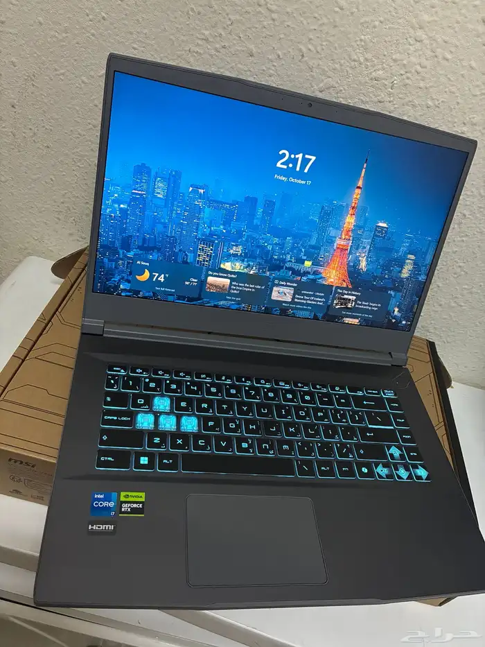لابتوب قيمنج وتصاميم Msi Thin 15 معالج Core i7 2