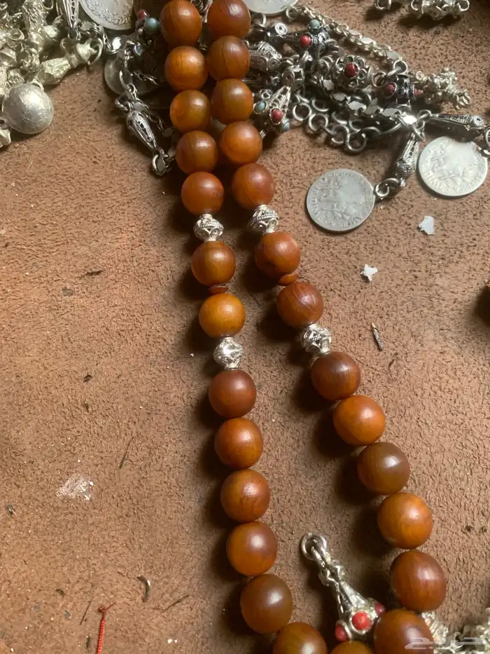 سبح وحيد قرن خرتيت فضة قديم انتيك 3