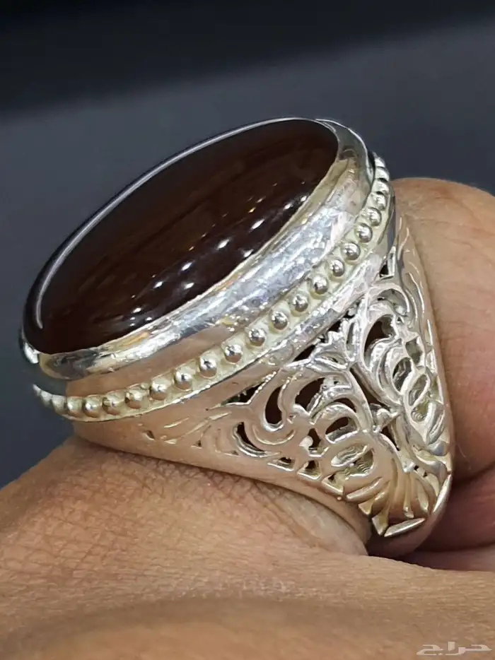 خاتم عقيق يماني كرزي دموي 2