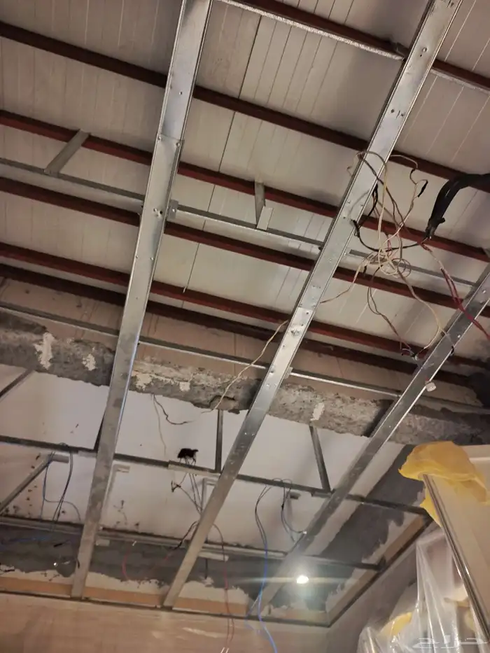 بديل الجبس بورد خشب اسقف لأماكن الصيانه ديكورات اسقف 2