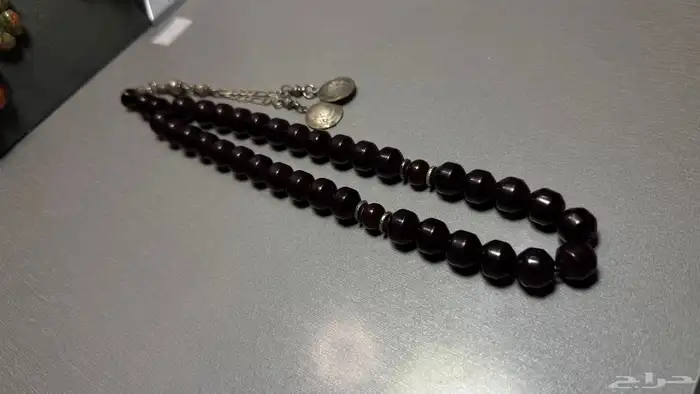 سبحتين ألماني صب قديم عنابي مائل للكرزي 8