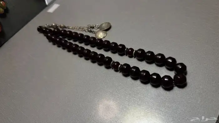 سبحتين ألماني صب قديم عنابي مائل للكرزي 7