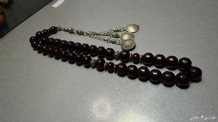 سبحتين ألماني صب قديم عنابي مائل للكرزي 9