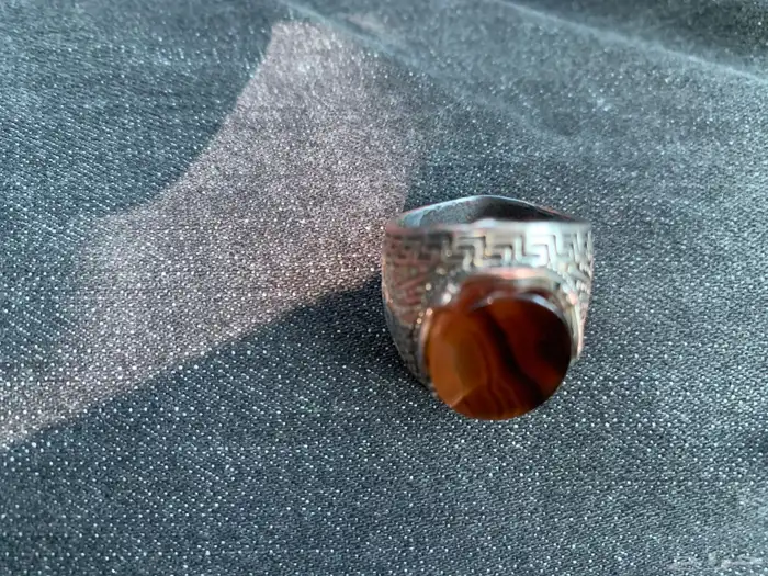 خاتم نحاس والفص عقيق يمني 1