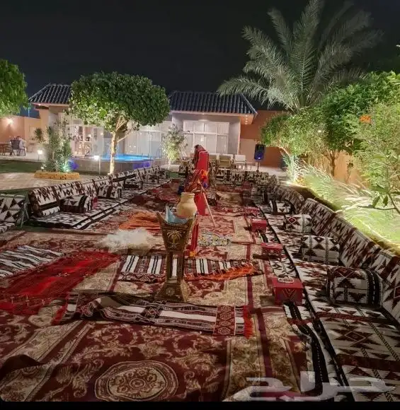 تأجير جلسات شعبيه تراثية كنب معارض كنب بيج قماش كراسي ملكي 13