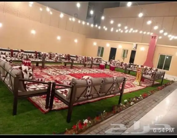 تأجير جلسات شعبيه تراثية كنب معارض كنب بيج قماش كراسي ملكي 15