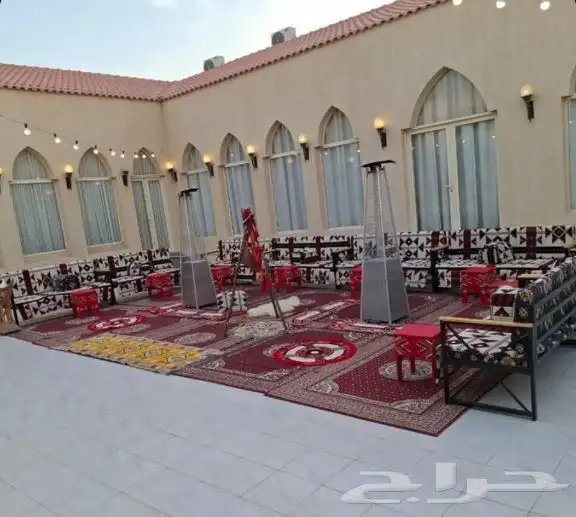 تأجير جلسات شعبيه تراثية كنب معارض كنب بيج قماش كراسي ملكي 11