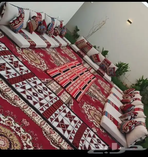 تأجير جلسات شعبيه تراثية كنب معارض كنب بيج قماش كراسي ملكي 6