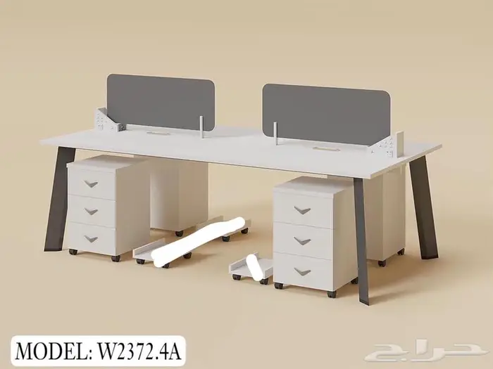 للدينا اثاث مكتبي مكاتب أبيض مودرن بارتيشن أبيض 8