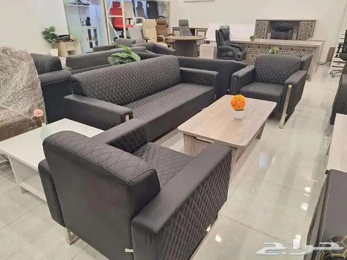 مكتب كنبات جلد فخم موديلات جديدة 11