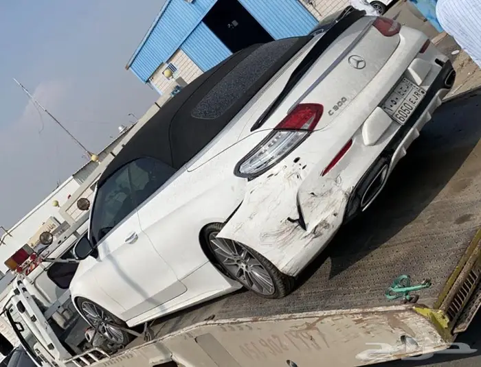 مرسيدس C300 كشف 2018 ابيض داخلية حملي كت وجنوط AMG 15