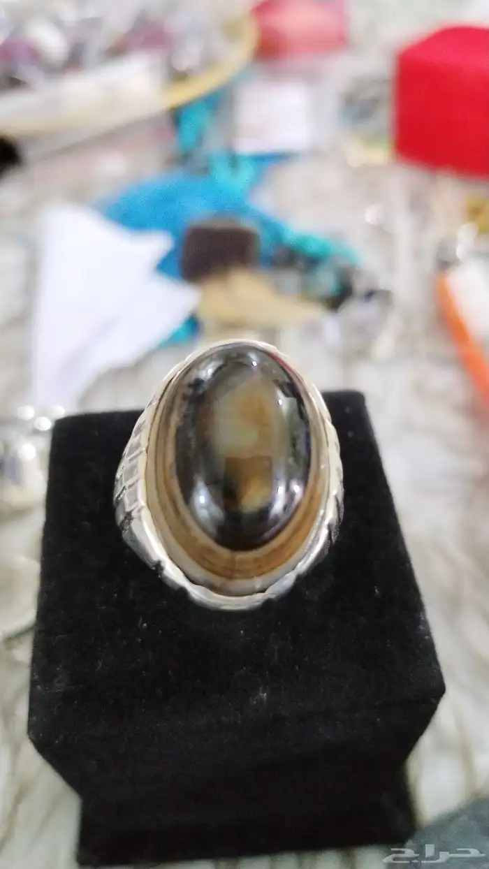 خاتم عقيق سليماني بقراني هندي 0