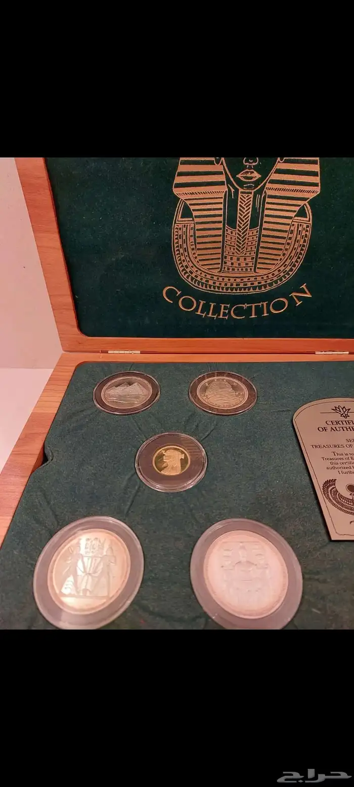 طقم فرعوني ذهب وفضة مع الشهادات 5