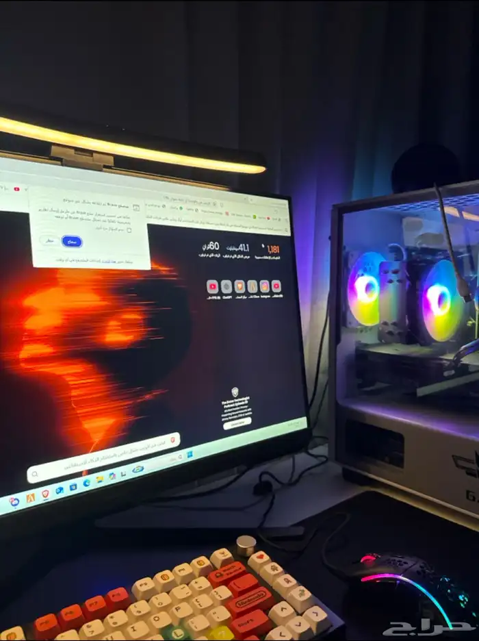بي سي قيمنق 4070 rtx pc gaming مايك و سماعة 0