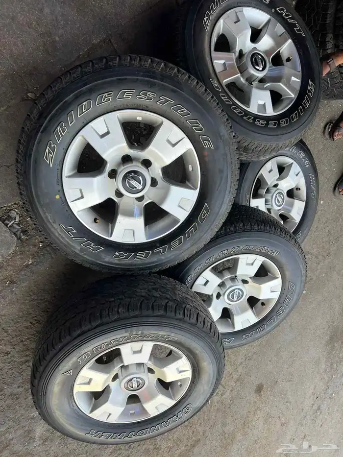 جنوط فتك مقاس 17 مع كفرات برجستون مقاس 275.65.17 وكاله 19