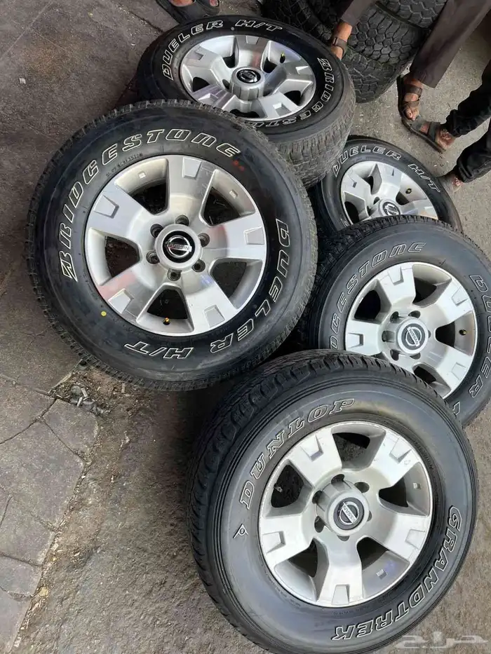 جنوط فتك مقاس 17 مع كفرات برجستون مقاس 275.65.17 وكاله 5