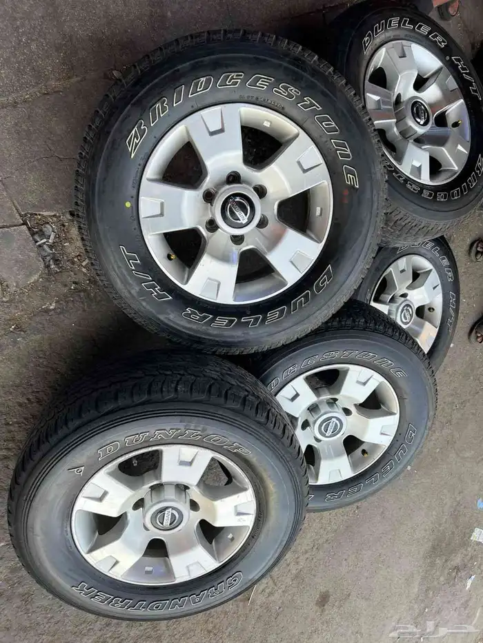 جنوط فتك مقاس 17 مع كفرات برجستون مقاس 275.65.17 وكاله 13