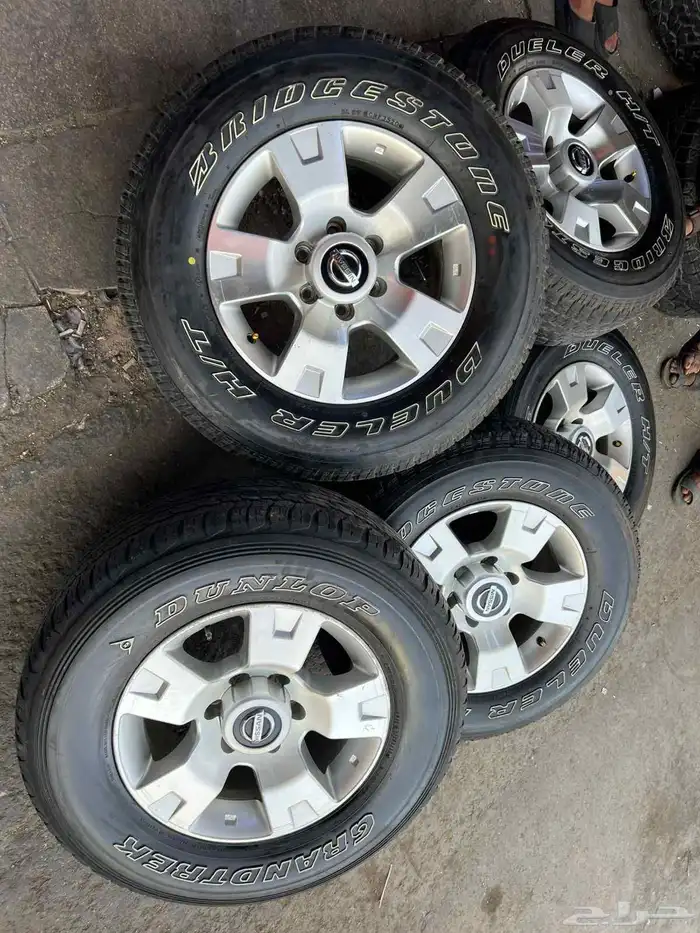 جنوط فتك مقاس 17 مع كفرات برجستون مقاس 275.65.17 وكاله 10