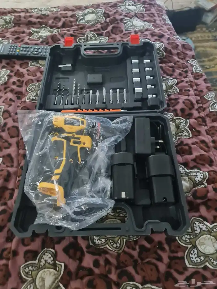 دريل مع بطاريات عد 2 جديد غير مستخدم 0