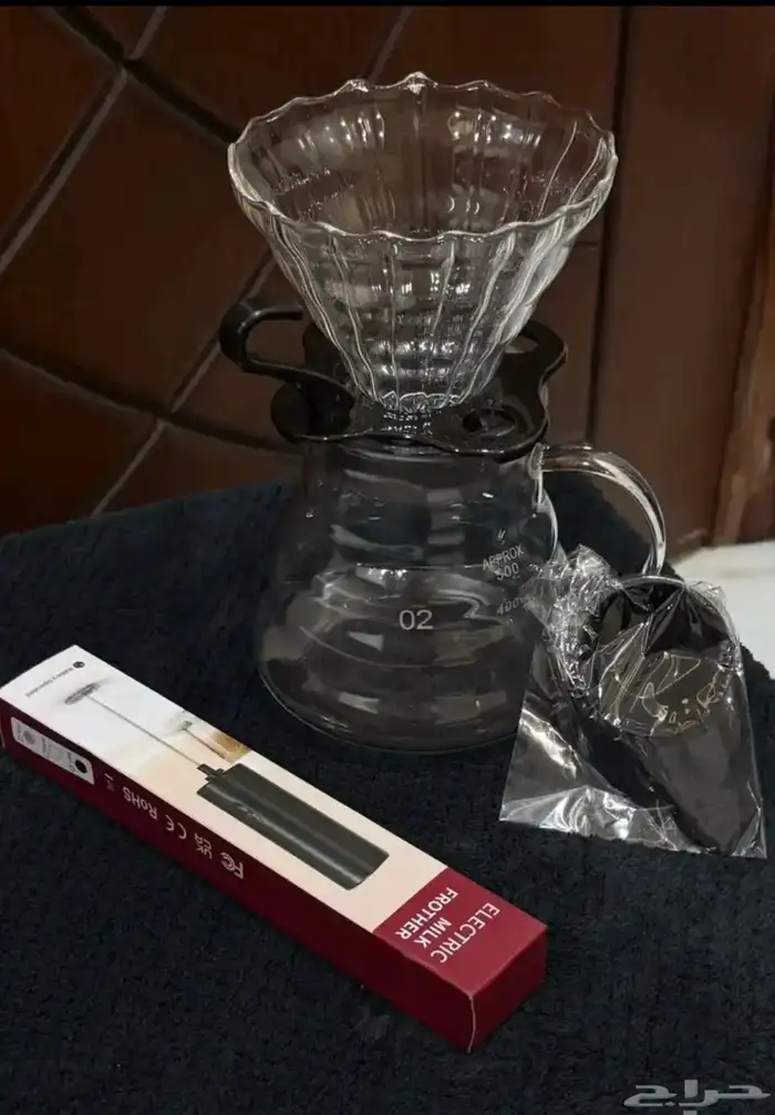 أدوات V60 مع ملعقة معيارية و خلاط كهربائي 0