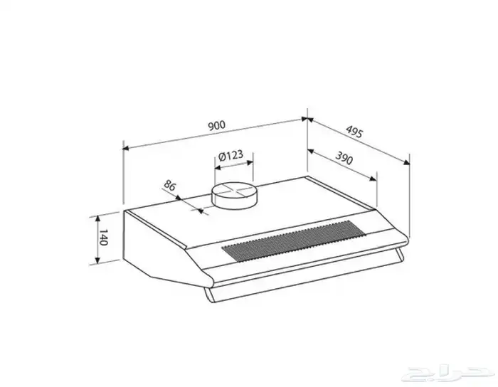 تصفية جليم غاز شفاط مروحة فرن أفقي مدمج 90 سم ستيل جديد 0