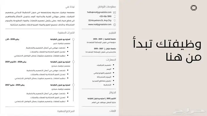 سيرة ذاتية  cv محترف بنظام ATS تضمن قبولك . 0