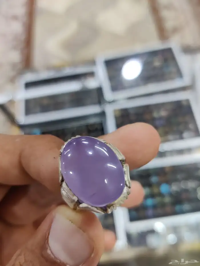 خاتم عقيق يماني سماوي 1