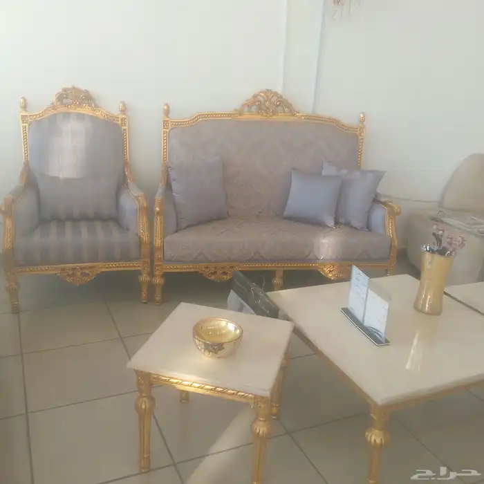 طقم كلاسيك خشيب زان كنب ععدد3 كراسي عدد2 طاوله عدد3 0