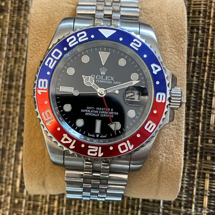 ساعة رولكس ببسي GMT-ROLEX صناعه سويسري مقلده عالسوم 0