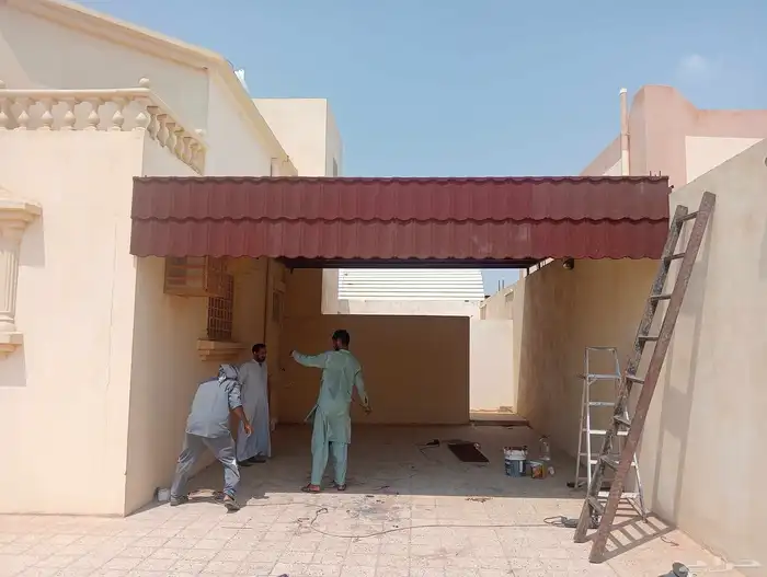عمل قراميد مظلات تلبيس قماش سواتر مشب نار بيت شعر 1