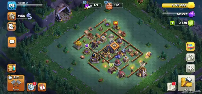 حساب كلاش اوف كلانس تاون 17 جدران ماكس 3