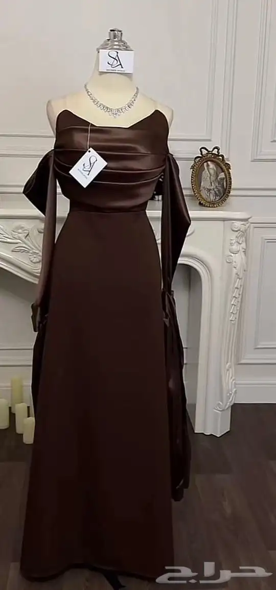 فستان بني 0