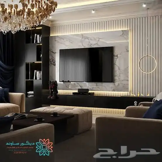 ديكور مكتبه تلفزيون خلفيه 3