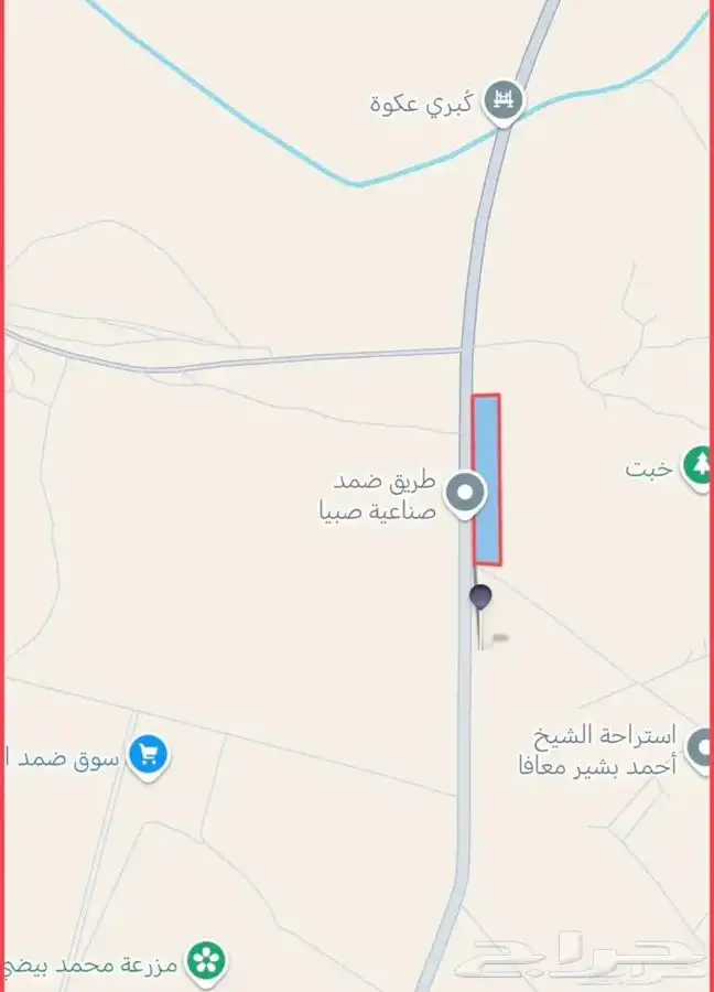 جازان للبيع قطعه زراعيه شارع30 0