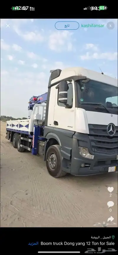 boom truck 12 ton for rent Yanbu per month 18000 model 2023 index