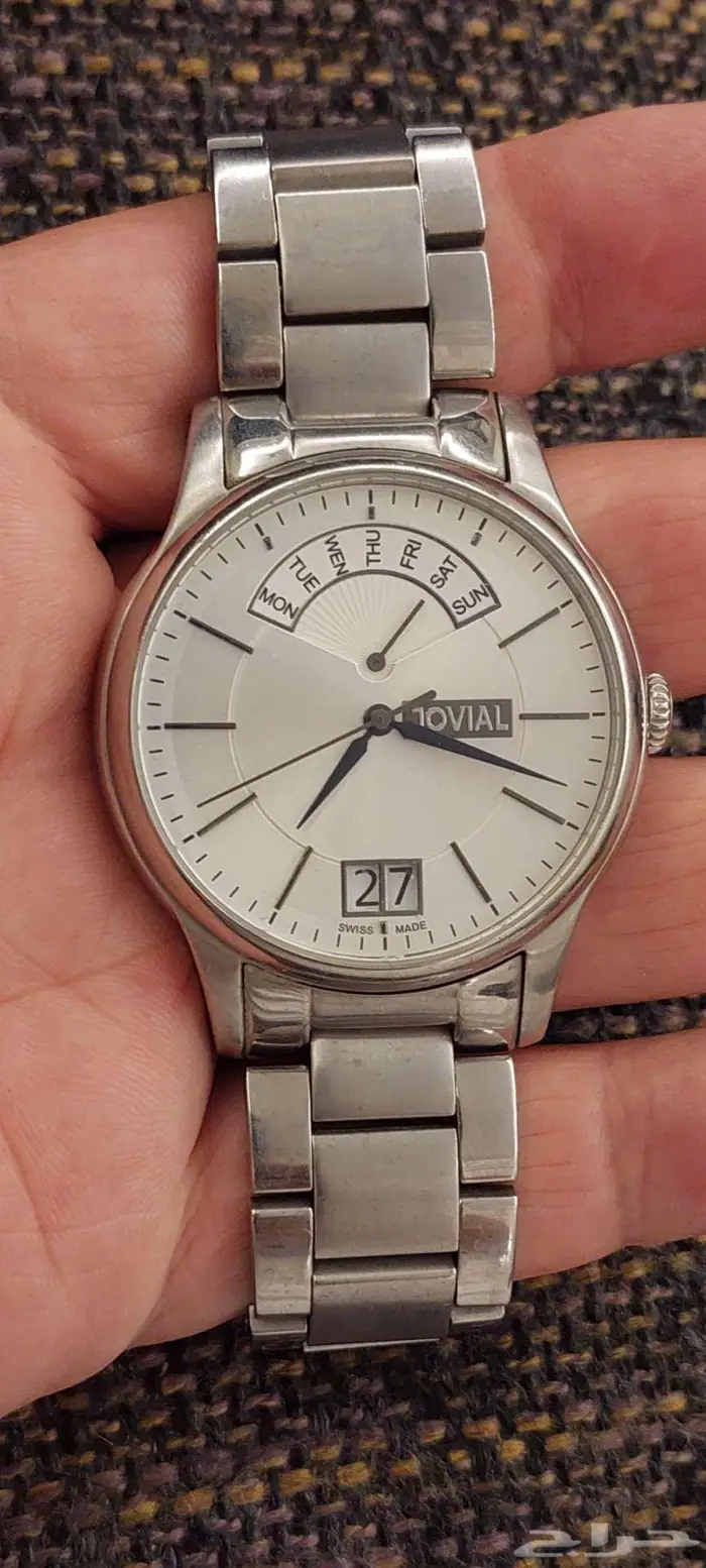 ساعة نوع جوفيال Jovial رجالية حجم كبير 42 سويسرية أصلية 1