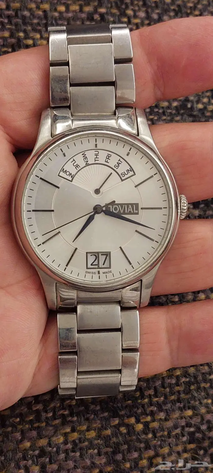 ساعة نوع جوفيال Jovial رجالية حجم كبير 42 سويسرية أصلية 3