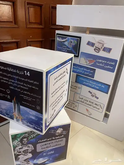 مجسمات تعليمية عن الفضاء والإنجازات السعودية   شاشة عرض index
