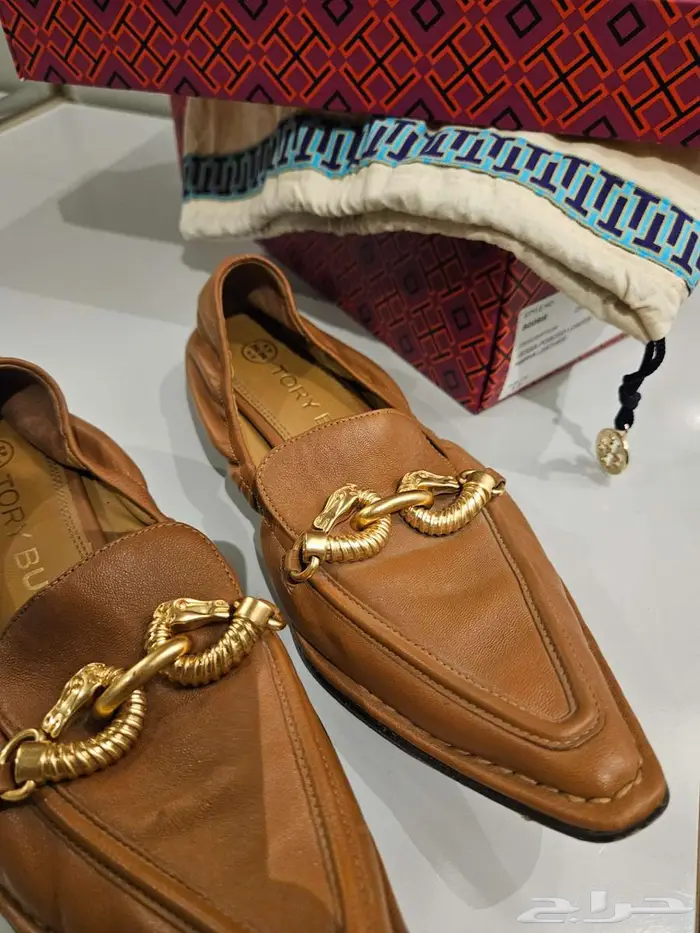 حذاء جلد ماركة توري بورش أصلي 0