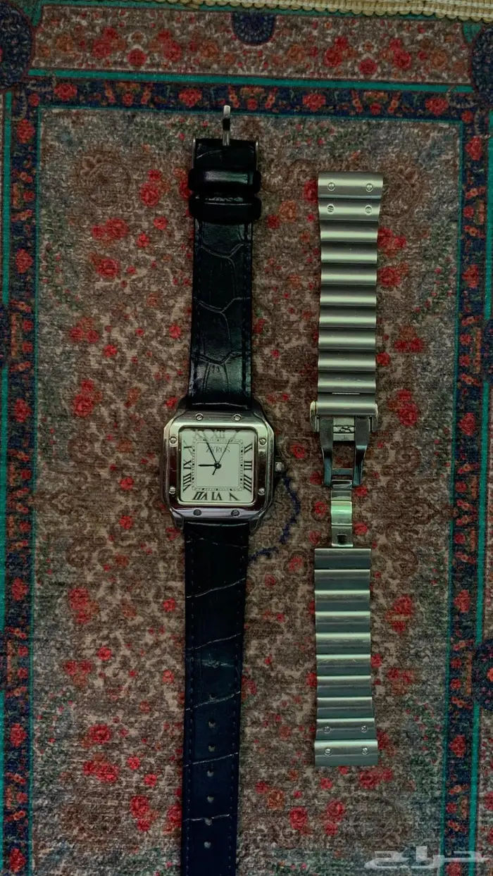 ساعة يد كلاسيكية أنيقة - تصميم مستوحى من Cartier Santos 0