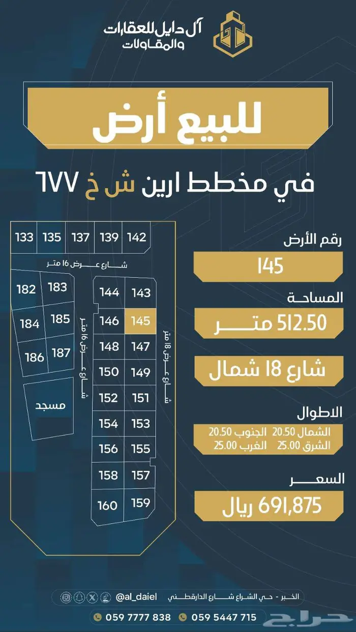 أفضل ارض للبيع في حي الكوثر زاويه 9