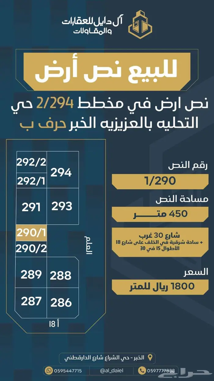 أفضل ارض للبيع في حي الكوثر زاويه 24