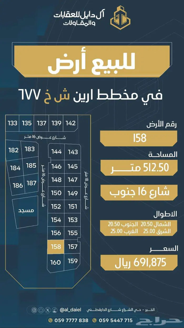 أفضل ارض للبيع في حي الكوثر زاويه 40