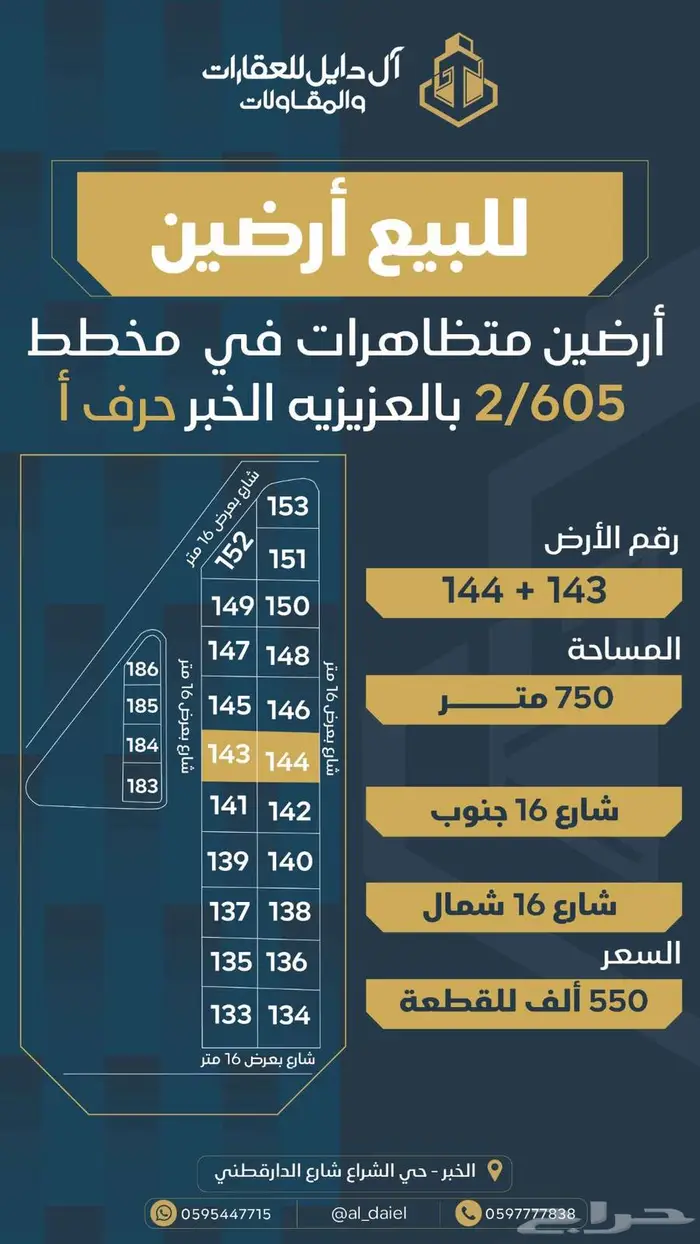 أفضل ارض للبيع في حي الكوثر زاويه 27