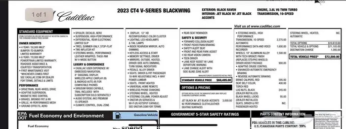 Cadillac CT4 V Blackwing 2023 11