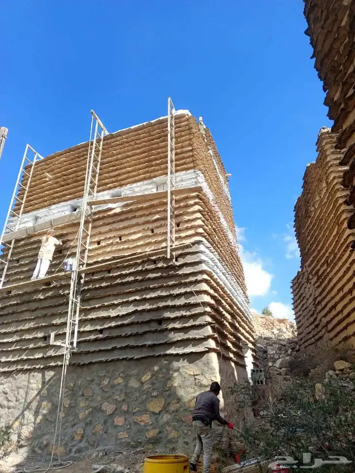 ترميم بيوت قديمه وترنيج وتليس من دخل ومن خرج ونقاشات عسيريه 5