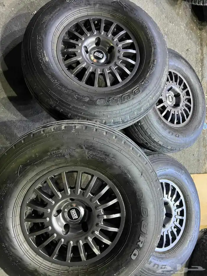 كفرات بالون ديرو 900.17 مع جنوط برايد خمس مسامر جيب لاندكروز 1