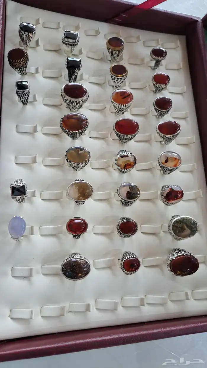 خواتم فضه عقيق يمني اصلي عيارالفضه925 2