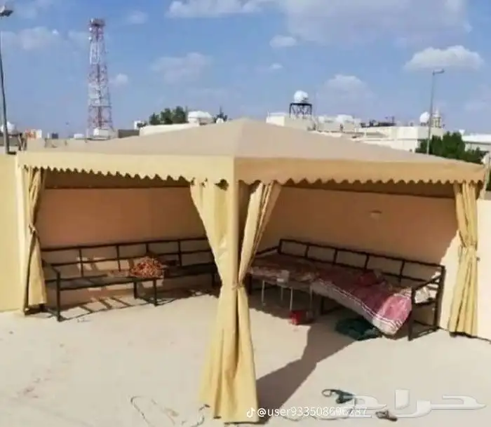 بيت شعر قرميد تلبيس قماش مضلات سيارت جازان ابوعريش 1